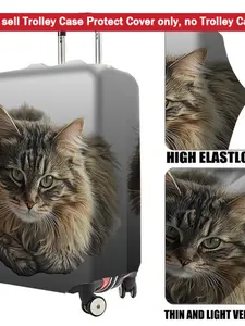 1pc cat Suitcase Cover(Suitcase not included), Travel accessories Travel essentials Suitable for travel and outings, Dustproof Cover, And Durable Travel Accessory Suitable for Various Sizes for Travel & Home Use3.24PYT-15