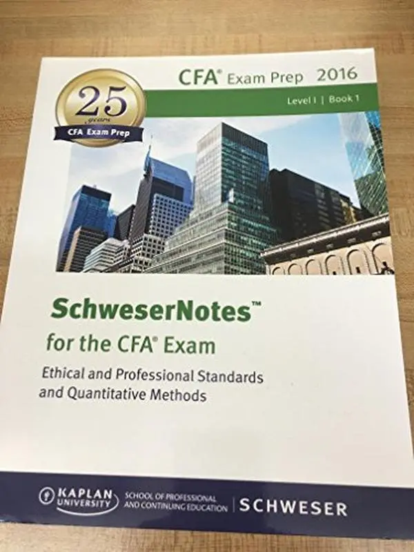 USED Book - SchweserNotes CFA Level 1 2016 by Kaplan Schweser (Paperback) - english