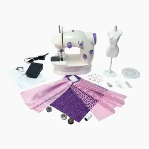 Mini Stitch and Style Safety Sewing Machine for Kids Ages 9+ - Compact, Fully Functional, Battery-Free, Ideal for Doll Clothing Projects