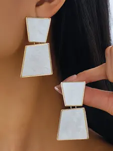 Elegant Geometric Square Earrings, Bold Design Statement Jewelry, Versatile Cross-Border Bestseller, High-Quality Ear Accessories