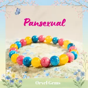 Pansexual Pride Crystal Beaded Bracelet – LGBTQ+ Queer Jewelry | Pink Blue Yellow  Natural Stone Friendship Bracelet | Unisex Handmade Pan Pride Gift to Express Yourself & Support Loved Ones