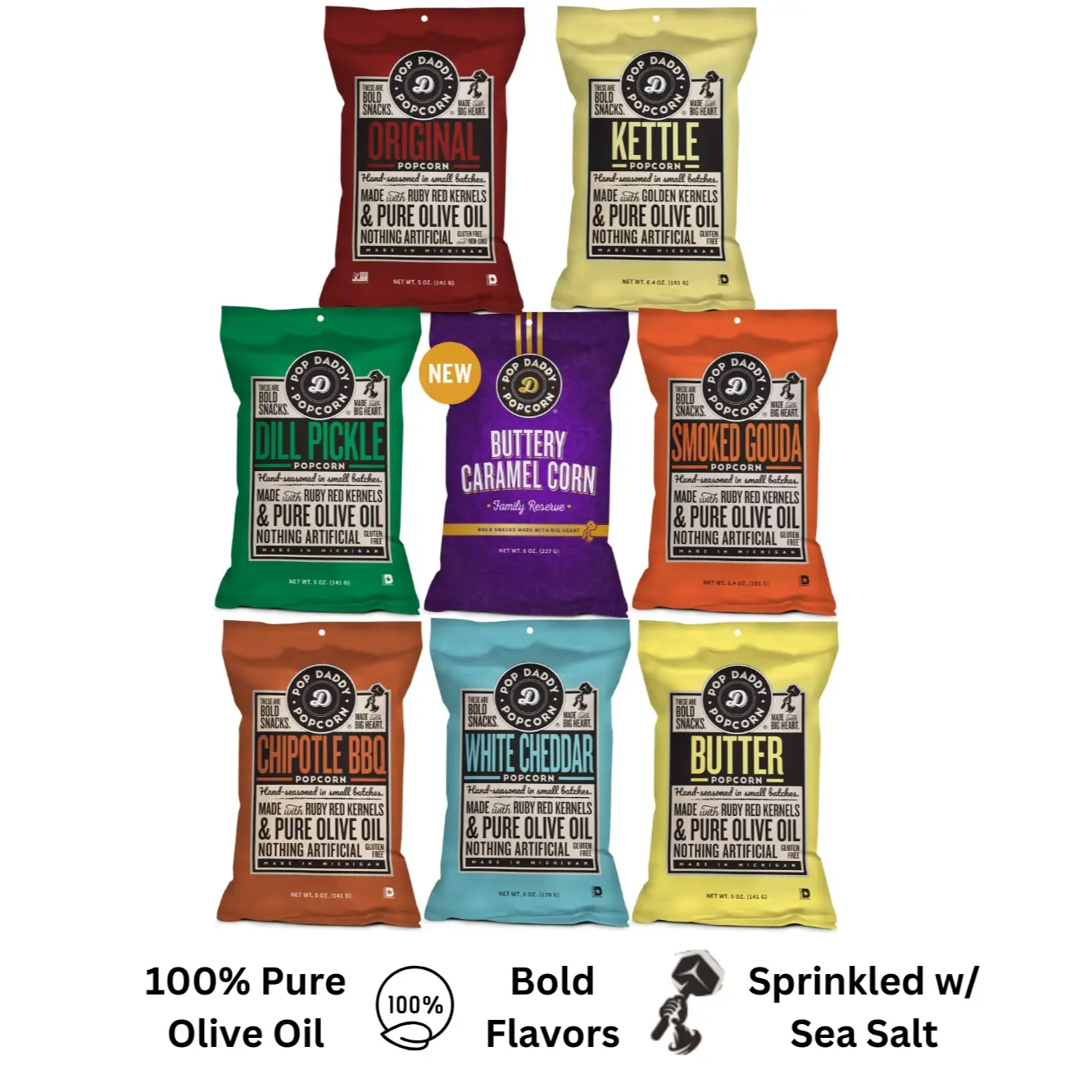 Pop Daddy Popcorn - Best Sellers Pack - 8 pack - Variety