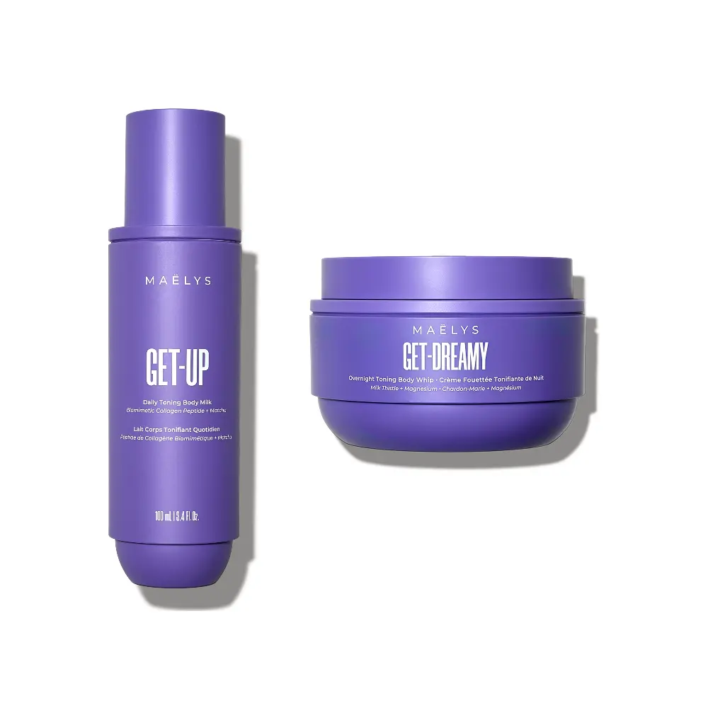 MAËLYS - Day-to-Night Firming Body Care Duo | Daily Body Milk & Overnight Body Whip for Smoother, Firmer-Looking Skin with Biomimetic Peptide and Matcha