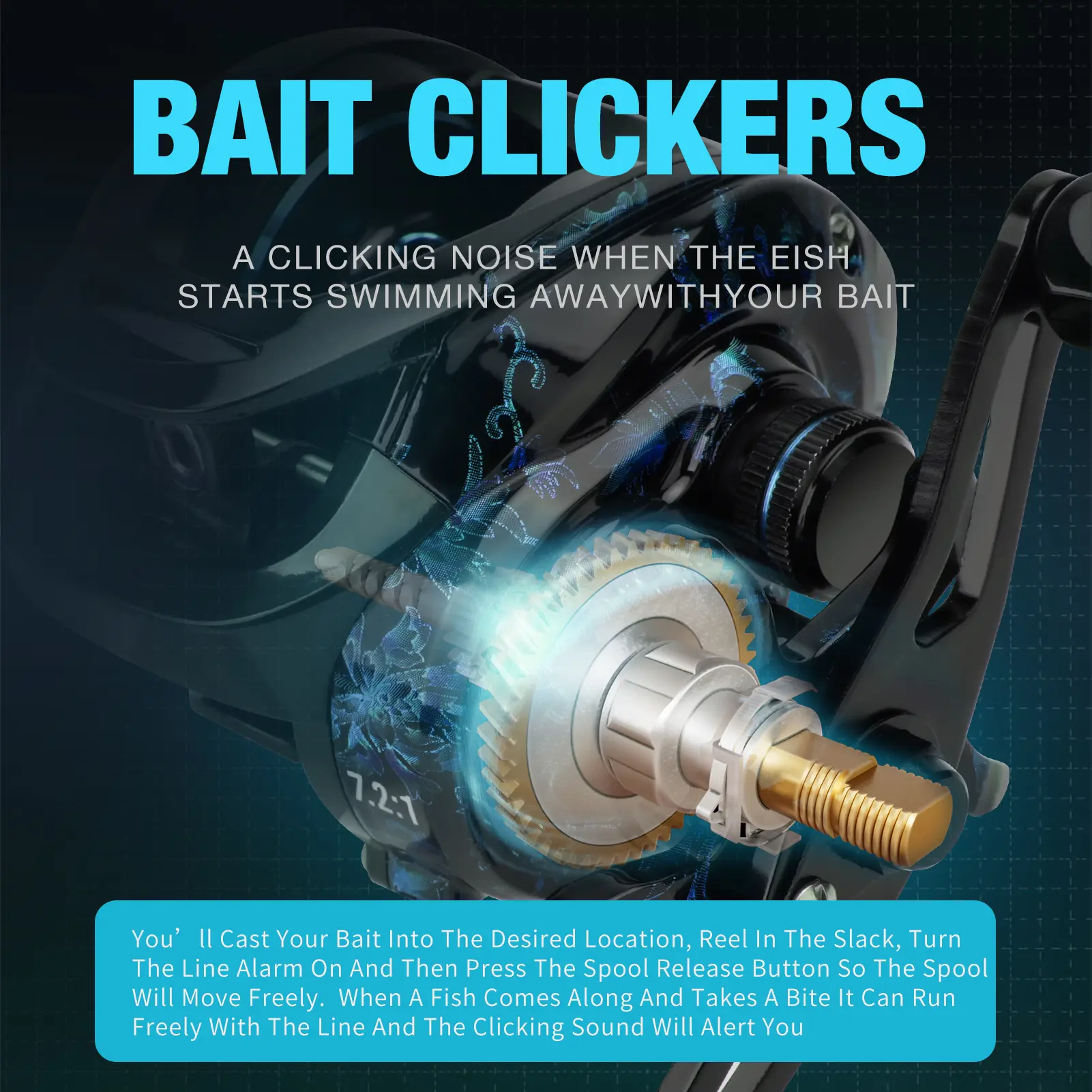 HAUT TON Green Baitcasting Fishing Reels, 7.2:1 Gear Ratio, 4+1BB, Highly Smooth, 17.64 Lbs Max Drag, Perfect for Freshwater & Saltwater Fishing