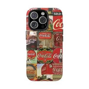 Retro Coke Vintage Coca-Cola Two-In-One Drop-Resistant Mobile Phone Case Protection, For IPhone 17-11, Pro Max, Pro Plus, and Samsung S26 25 24 23 Safety Case