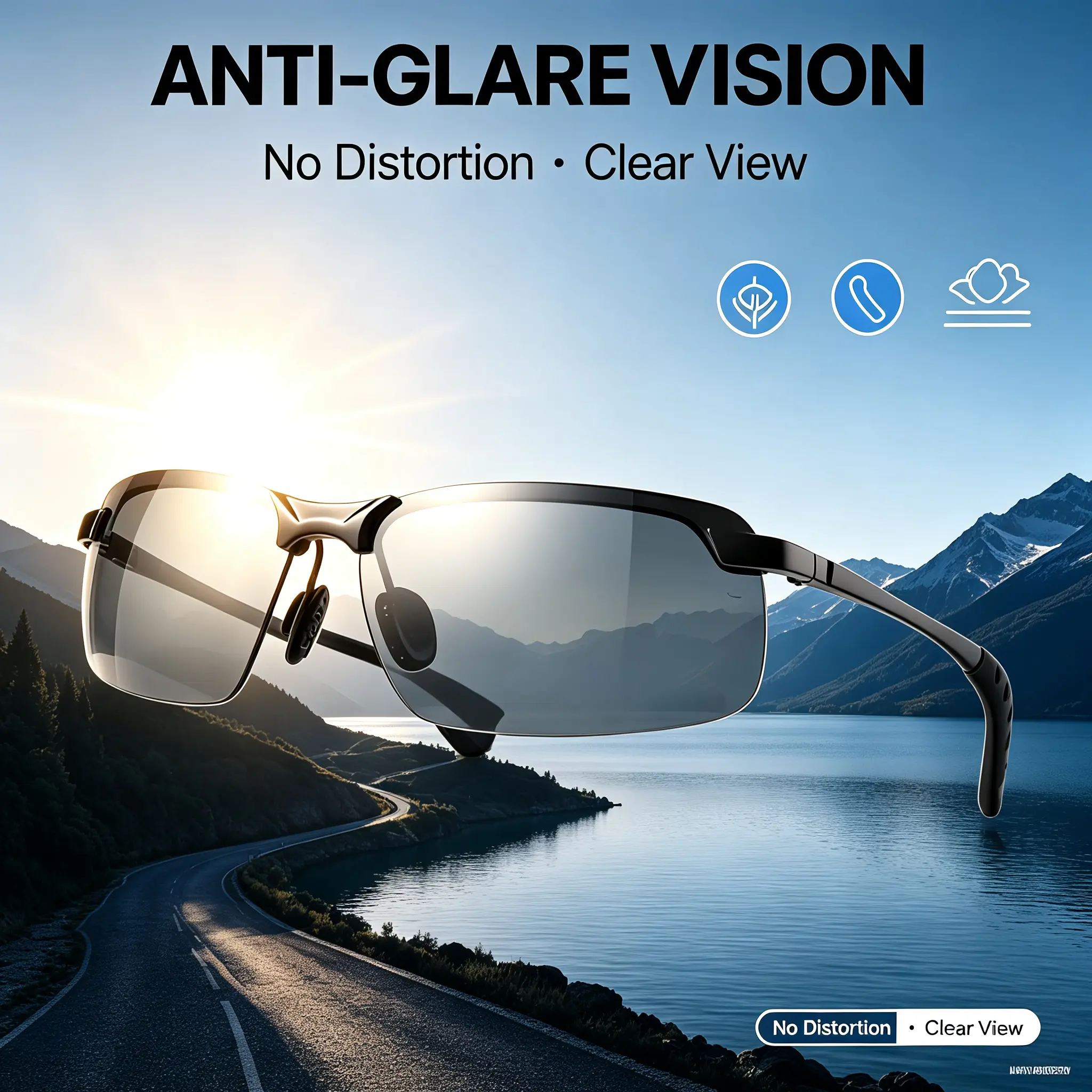 Paleshy Polarized Photochromic Sunglasses UV400 Sun Protection for Driving Fishing Golf Running Outdoor Sports Travel, Lightweight TR90 Unisex Vintage Summer Eyewear