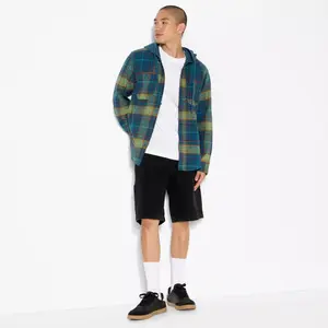Men's Checked Print Long Sleeve Hooded Flannel Shirt - Original Use