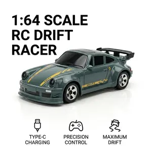 1:64 Mini RC Drift Car - Universal Remote Cars, Type-C Rechargeable Remote Control Toy, Gift for Indoor Racing & Precision Drifting