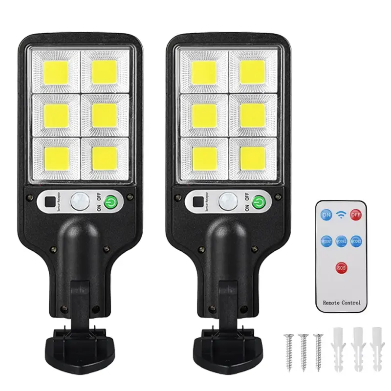 2-Pack Unisex Solar Street Lights Outdoor - ABS Plastic Motion Sensor Lights, High Brightness, 3 Modes, Remote Control, IP65 Rated Security Lighting, Wide Coverage, Long Working Time, for Courtyards, Gardens, Summer Decoration