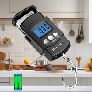 Digital Fishing Scale 110lb/50kg High Accuracy with Comfort Handle, Portable Hanging Scale for Large Fish & Luggage, Professional Fishing Gifts for Men