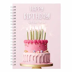 Birthday Gift Card Book (5x7 inches), Happy Birthday Booklet Organizer & DIY Card Holder for Party Supplies, Unique Gift for Mom/Dad/Husband/Wife