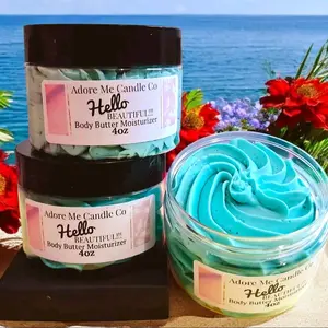 Moisturizing 4oz Body Butter Cream for Hydrating Skincare made with Shea Butter & Coco Butter Blend Moisturizer Coconut Moisture Relaxing Organic Cosmetic