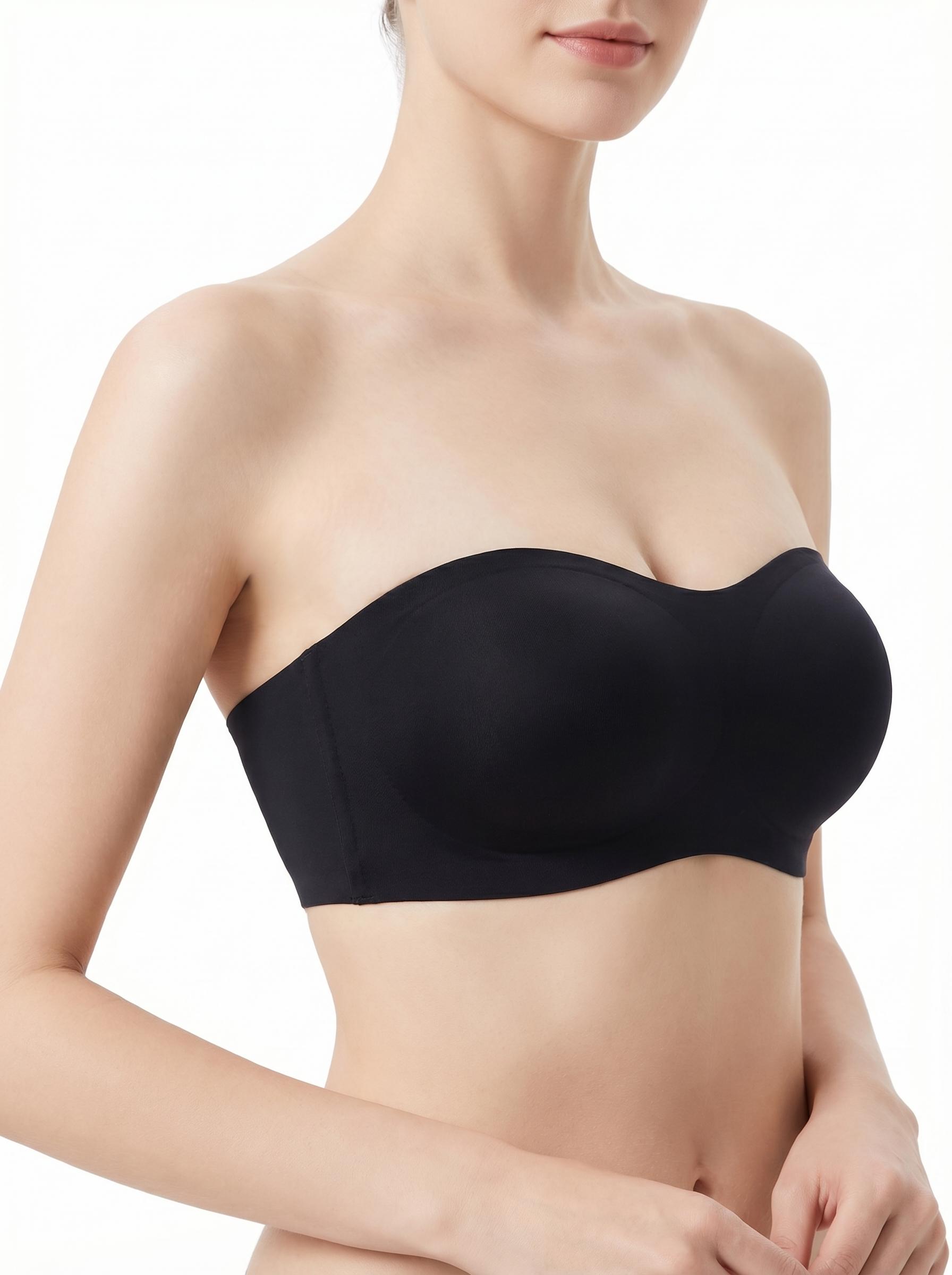 Ladies' strapless bra, anti-slip silicone pad bra, wireless tubular bra
