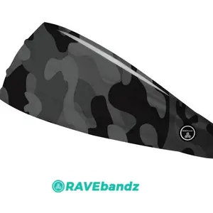 RAVEbandz The Pro - Wide Stretch Headband (Defender - Black)
