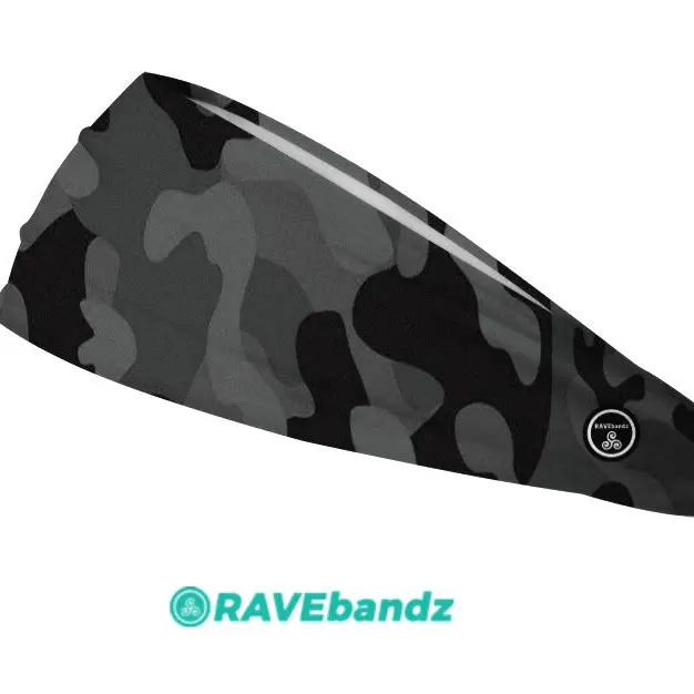 RAVEbandz The Pro - Wide Stretch Headband (Defender - Black)