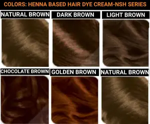Brown Colors Henna Hair Dye Cream-Dye Gray Hair or Change Hair Color to Natural Brown-Dark Brown-Light Brown-Chocolate Brown and Golden Brown-Permanent Long lasting hair dye colors-Silicone Free-Organic-Suitable for Women-Men-All Genders