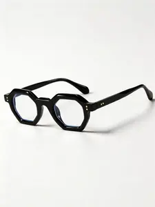 New Fashion Trendy Polygonal Small Frame Glasses, Trendy Vintage Eyeglasses, Retro Style High Definition Blue Light Blocking Eyewear for Daily Wear