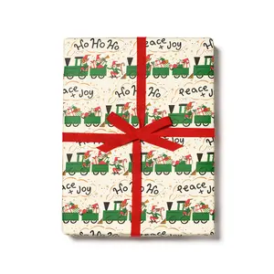 {Red Cap Cards} Wrapping Paper :: Elf Train :: 3 Sheets