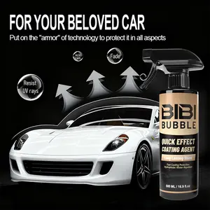 BIBI-BUBBLE Coating Top Coat for Cars Fortify Quick Car Wax Polish Spray Waterless Wash & Wax Hydrophobic Polish & Polymer Paint Sealant Detail Protection