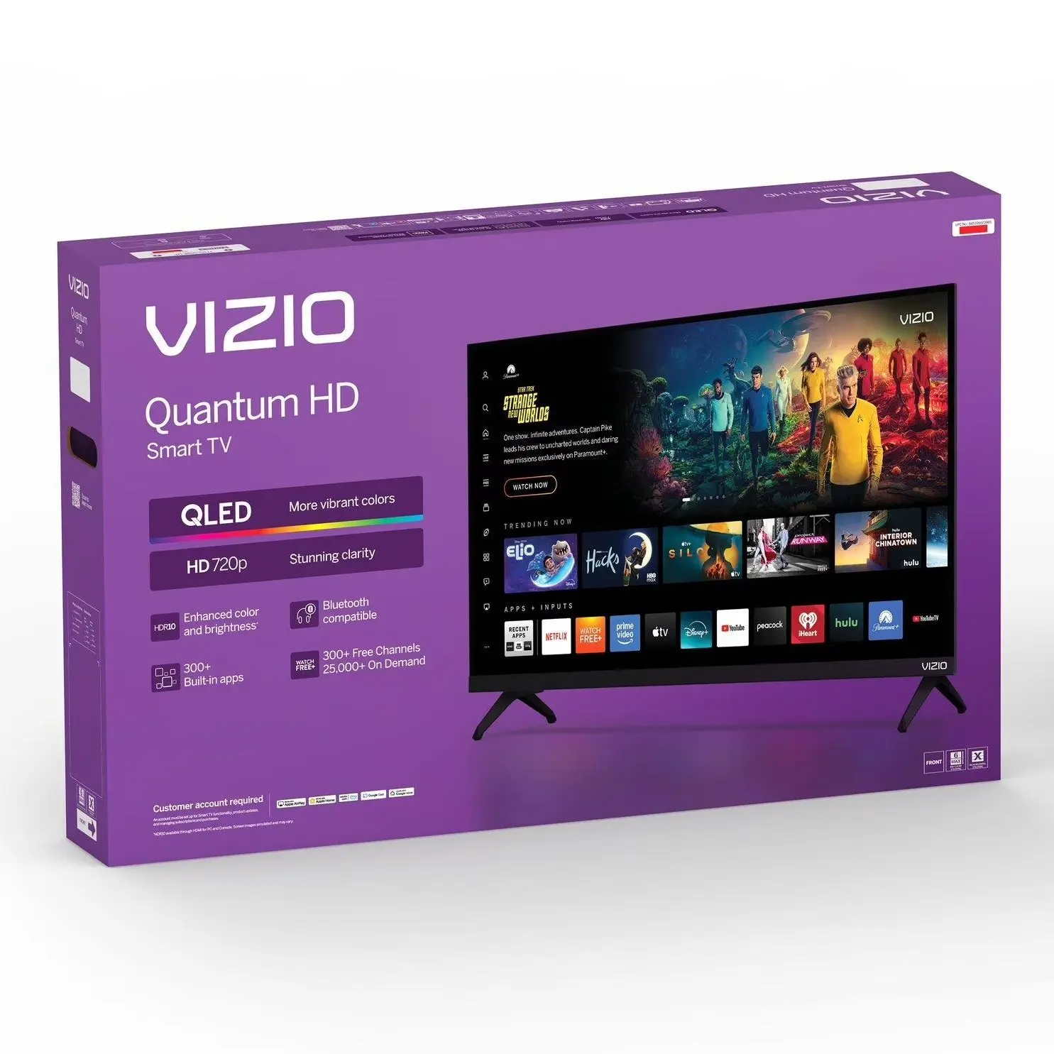 VIZIO 32-Inch Quantum HD QLED Smart TV, 720p HD, 60Hz, Quantum Dot Technology, VIZIO OS, Bluetooth, Apple AirPlay 2, Google Cast, DTS Virtual:X, Black