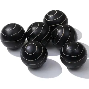 Set of 6 Decorative Orbs for Bowls and Vases - Circle Pattern - Resin Round Sphere Balls for Living, Dining Room Coffee Table Centerpiece Home Decor