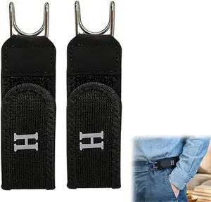 Lacholin Braided PU Leather Waist Rope Belt - Adjustable Buckleless Men's Belt, Elastic Stretch Invisible Unisex Hook for Jeans, Pants, Belts, Buckleless Men's Belts