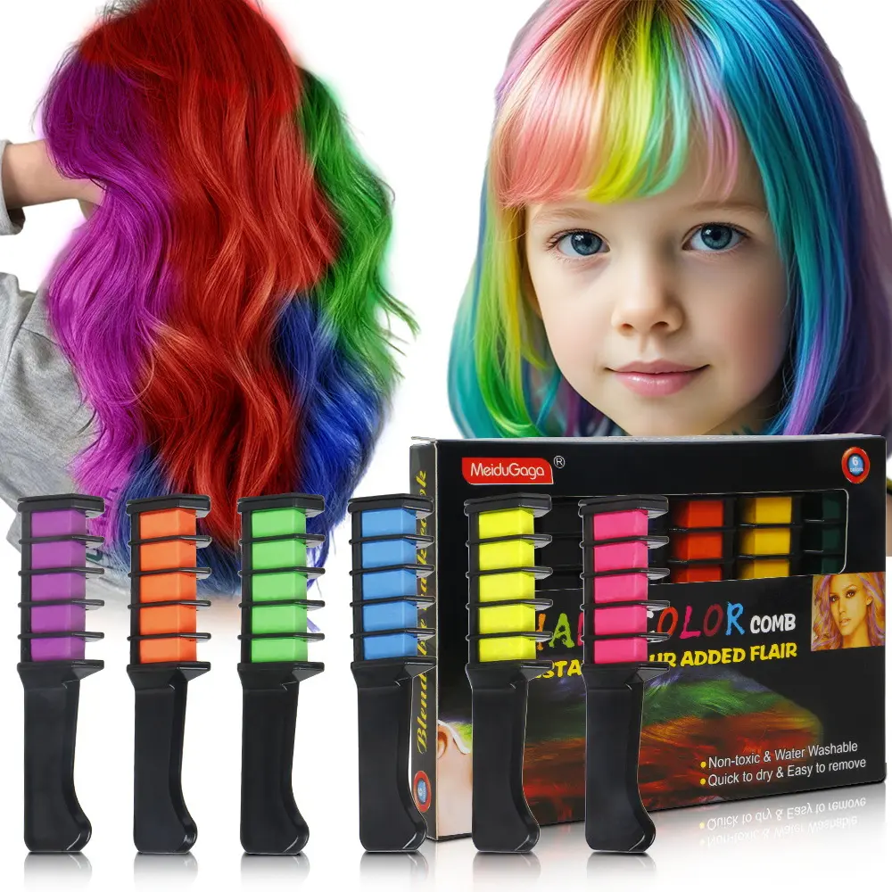 Instant Hair Color Comb, Hair Coloring - Non-Toxic Water-Washable Quick Dry Temporary Hair Color for Fashion Enthusiasts & Kids - Perfect for Party, Festival, DIY Bold Hair Looks, Easy Wash-Out Hair Dye
