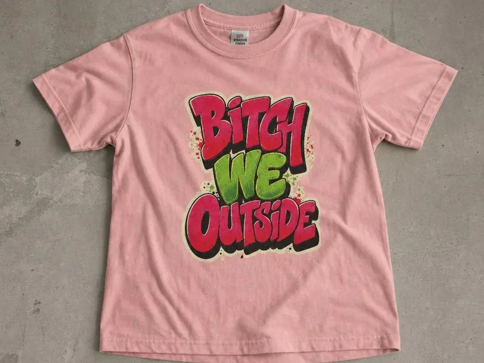 "We Outside" Graffiti Boxy Crop Tee | Vintage Wash Streetwear Womenswear Cotton Cropped