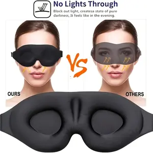 1/2-Piece 3D Light-Blocking Sleep Eye Mask Set, Blackout Eye Mask for Sleeping, Cool Touch Fiber, Breathable, Adjustable for Deep Sleep, Perfect for Travel and Naps, Unisex