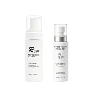 R828 PEPTIDE Volume Toner Mist 120ml - Ultra-Fine Hydration with Peptides Niacinamide & Antioxidants for Radiant Skin&Deep Foaming Cleanser 150ML - Luxuriously Soft Foam for Gentle Cleansing & Exfoliation - pH Balanced & Hypoallergenic for All Skin Types