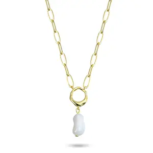 DW Baroque Pearl Necklace 18K Gold  plated Bronze