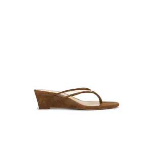 Veronica Beard Clea Wedge Sandal in Clear & Chestnut