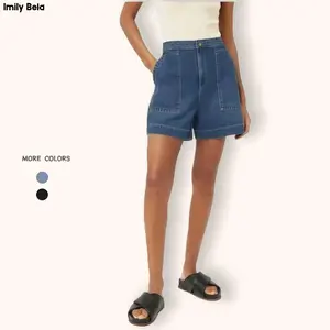 Imily Bela Women's Casual Jean Shorts High Waisted Denim Shorts Wide Leg Summer Shorts with Pockets