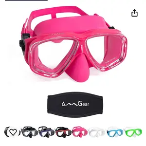 OMGear Swim Maks Dive Goggles Swimming Goggles with Nose Cover Snorkeling Gear Junior Adult Snorkel Mask for Scuba Diving Spearfishing Neoprene Strap Impact Resistance