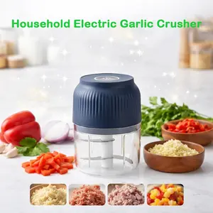 2026 New Household Electric Garlic Chopper  USB Rechargeable Mini Portable Veggie Cutter Vegetable Vegetables Food Cutter Chopper Garlic Crusher Mincer Onion Stainless Steel Vegetable Cutter Garlic Grinder Masher Onion Chopper