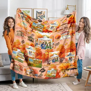 Gilmore Girls Fall Limited Edition Flannel Blanket, Stars Hollow Panorama Theme, Classic Set Pieces, Cozy Home Decor, Perfect Gift