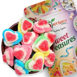 NY Spice Shop Rainbow Triple Layer Gummy Hearts – Fruity Gummies Candy – Valentine’s Day Treat – Bulk Pack Sweet Snack Candy