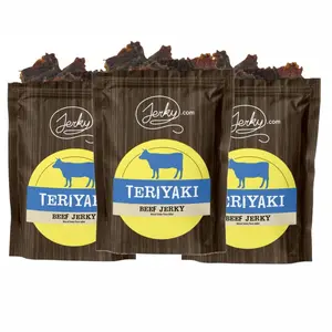 3 Pack - Teriyaki Flavored Beef Jerky, Nice Teriyaki Sweetness with a Savory Beef Flavor - All-Natural, No Added Preservatives, High Protein Dried Dry Meat Snack - 7.5 oz.