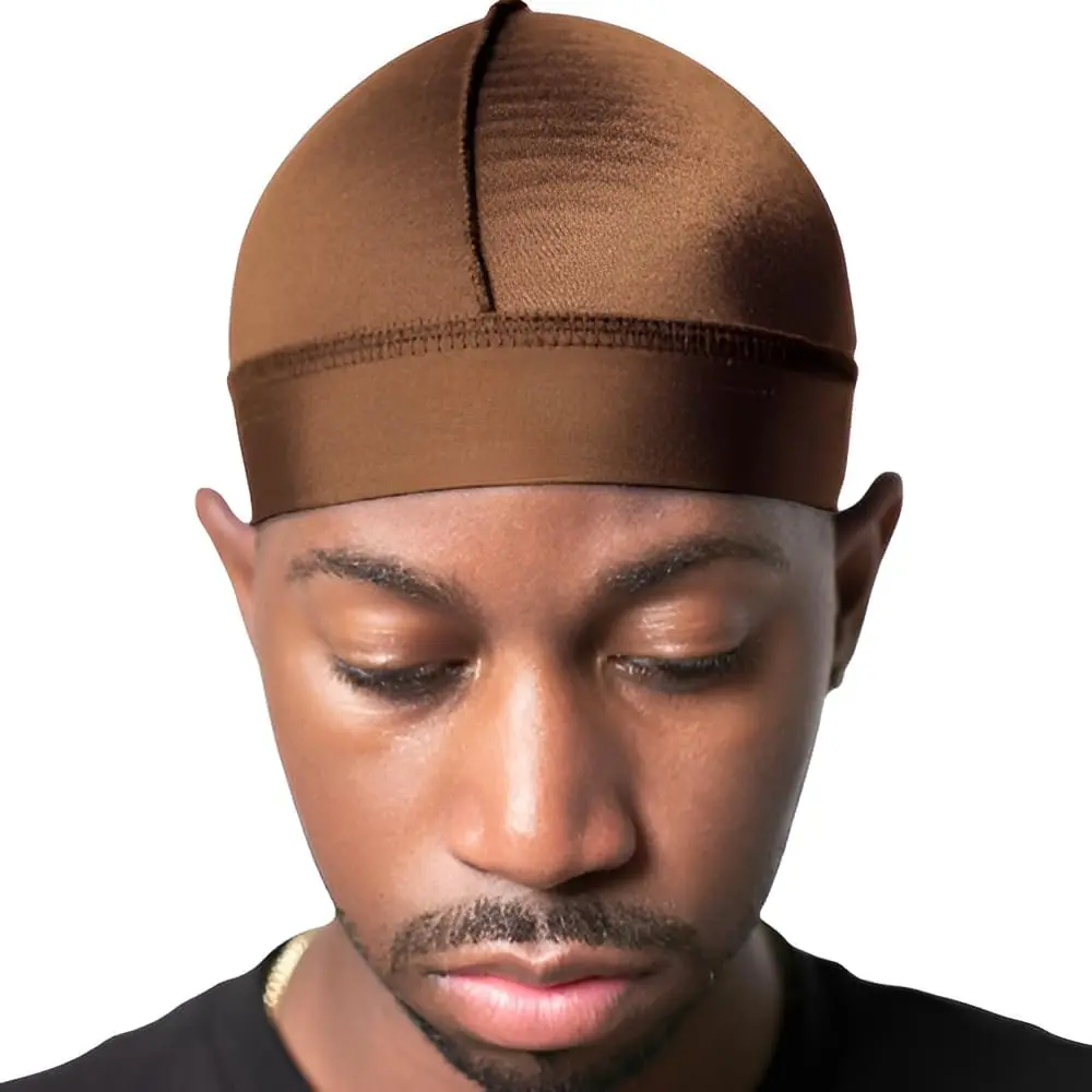 Silky Wave Cap for 360, 540 & 720 Waves, Soft Breathable Durag Skull Cap Beanie for Men