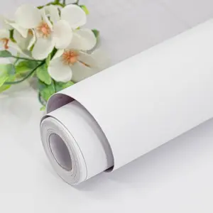 White Wallpaper Peel and Stick Matte White Contact Paper 15.7inch x 118.1inch Pule Color Self Adhesive Wallpaper Matte Pure Waterproof Decorative Wall Paper for Cabinet Shelf Liner