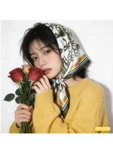 Women's Satin 35.4in Large Scarf, Fashion Versatile Headscarf, Stylish Accessory for All Seasons, Perfect for Daily Wear