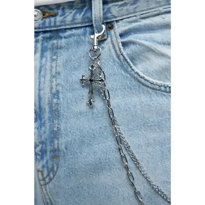 Mosiac Stacked Pant Chain - Silver