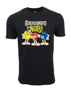 M & M Surrounded By Nuts Graphic T shirt Black