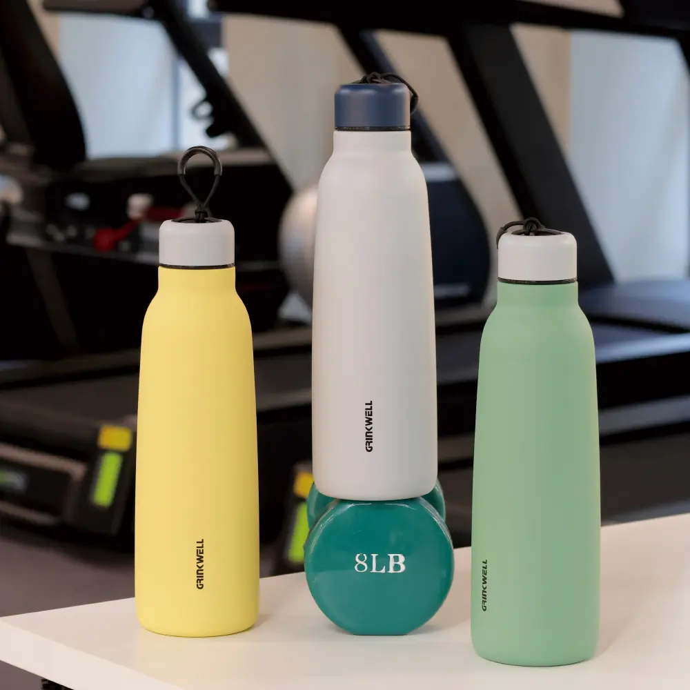 1pc 500ml 12oz Stainless Steel Insulated Cup, Double-Layer Heat And Cold Water Cup With Carrying Rope, Suitable For Outdoor, Camping, Travel