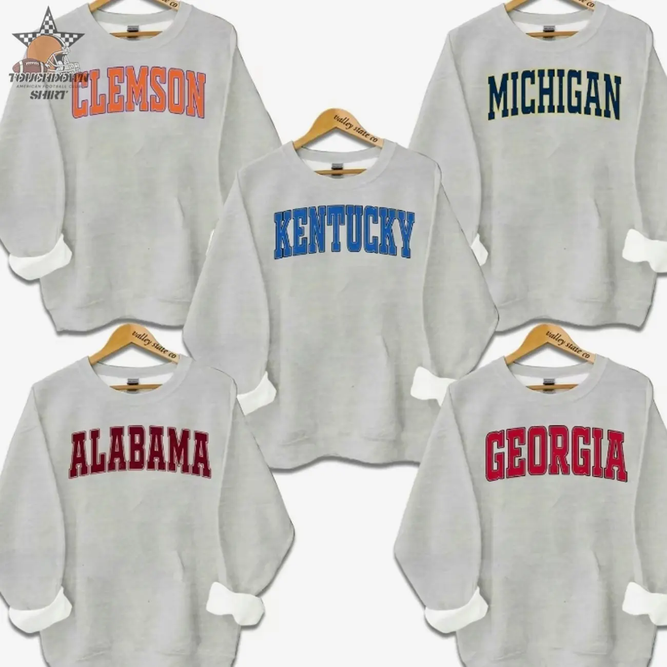 Distressed Varsity College Sweatshirt, Ash Grey Sport For Fan, Vintage College Sweatshirt Football, Retro University Athletic Pullover