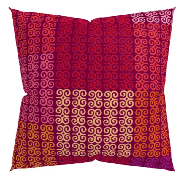 Plum Red Adinkra Symbol Throw Pillow With Insert