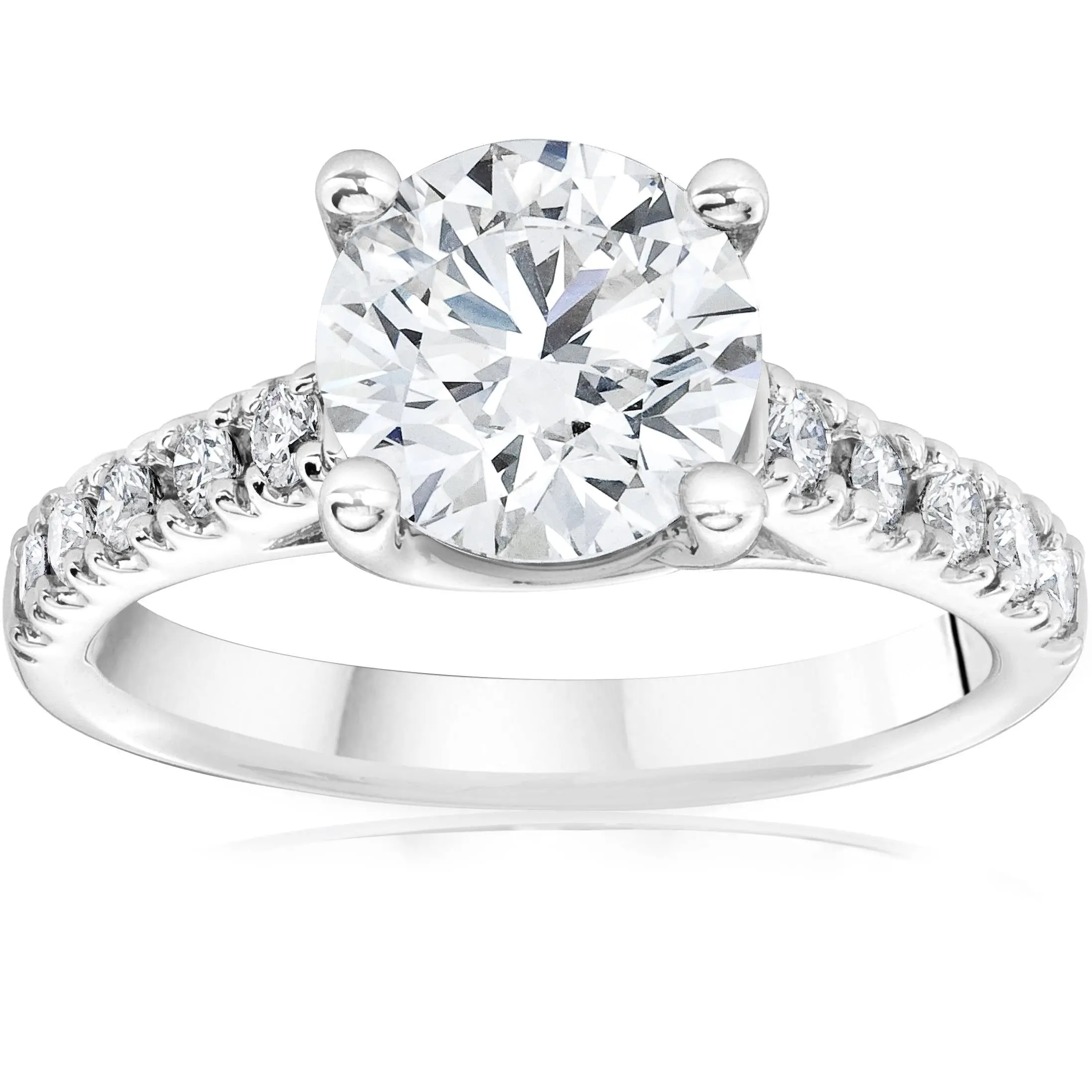 Certified 2 1/2Ct Diamond Cathedral Engagement Ring 14k White Gold Lab Grown Certified 2 1/2Ct Diamond Cathedral Engagement Ring 14k White Gold Lab Grown