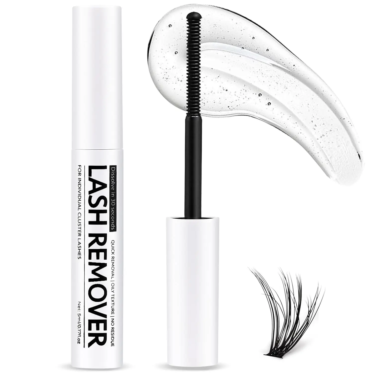 Eyelash Glue Remover 5ML Cluster Lash Remover | for False Lashes, Bond and Wispys, Gentle Non-irritating Mascara Wand
