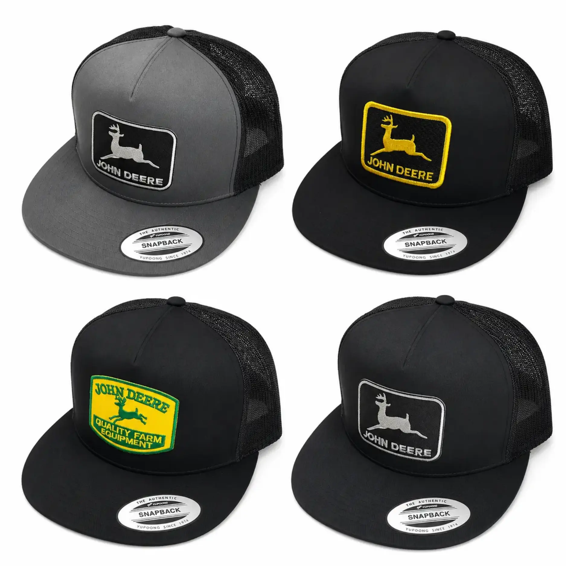 John Deere Deer Logo Embroidered Trucker Hat, Farm Equipment Mesh Snapback Cap, Deer Hunting Hat, Farmer Gift, Country Western Hat, Adjustable Baseball Cap, Tractor Lover Hat, Richardson Style Trucker Cap, Outdoor Workwear