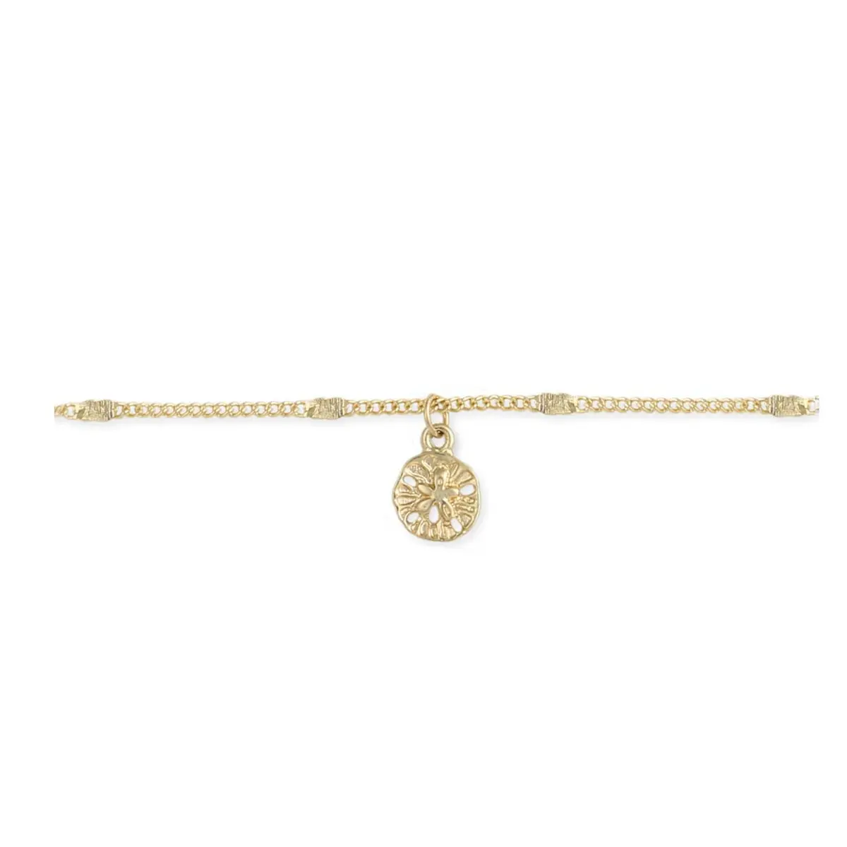 Zad Jewelry Gold Sand Dollar Charm Anklet - Adjustable Chain, Gift-Ready Costume Jewelry, Beach Theme Accessory, Birthday Gift Ideas, Chain Jewelry Anklets